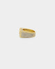Saint Morta Rectangle Iced Ring Iced Gold