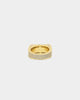 Saint Morta Rectangle Iced Ring Iced Gold