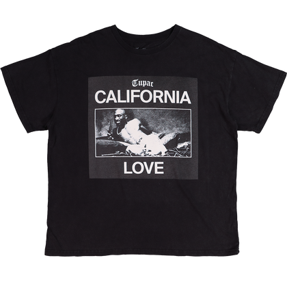 Tupac California Love Short Sleeve T-Shirt Washed Black