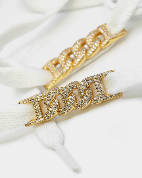 Raising Hell Women's Iced Cuban Shoe Charm Gold