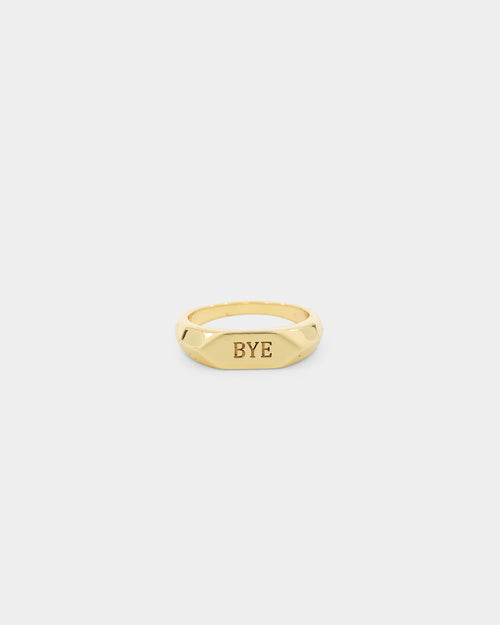 Raising Hell Women's Text Bye Ring Gold