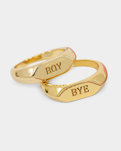 Raising Hell Women's Text Bye Ring Gold