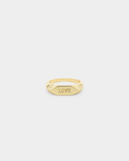 Raising Hell Women's Text Love Ring Gold
