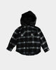 EN ES Kids' Mini Hooded Button Up Shirt Black/White