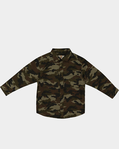 EN ES KIDS Kids' Safari Long Sleeve Button Up Shirt Camo
