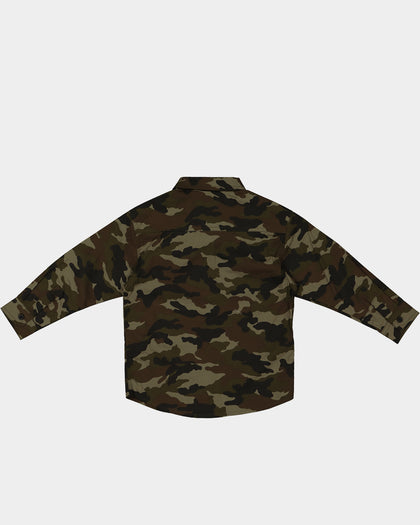 EN ES KIDS Kids' Safari Long Sleeve Button Up Shirt Camo