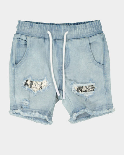 EN ES KIDS Kids' Distressed Denim Shorts Light Blue Denim