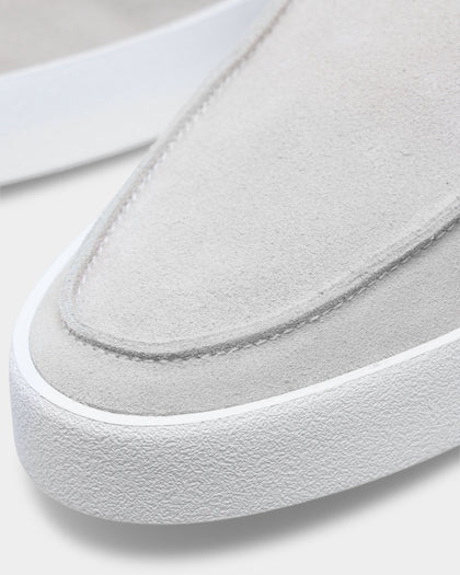 Saint Morta Hemisphere Suede Slip On Loafer Light Grey/White