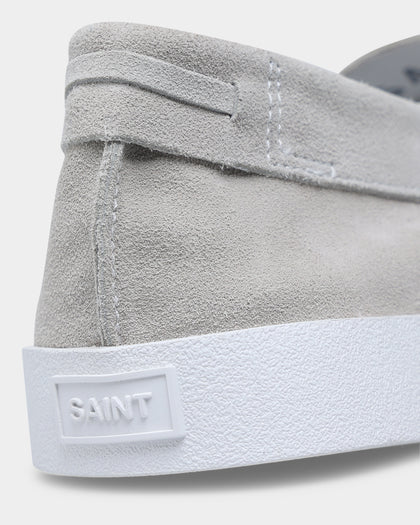 Saint Morta Hemisphere Suede Slip On Loafer Light Grey/White