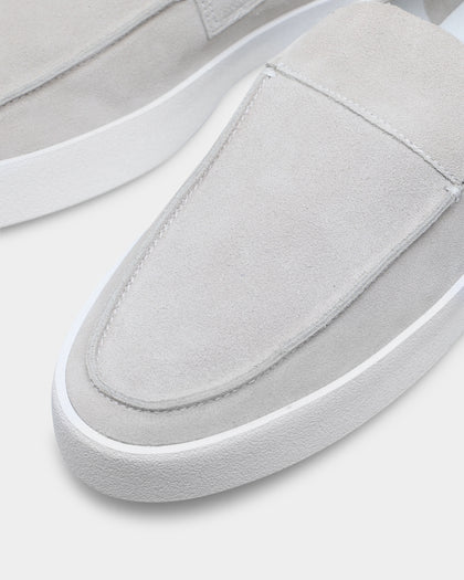 Saint Morta Hemisphere Suede Slip On Loafer Light Grey/White