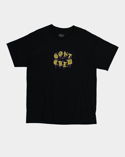 Goat Crew Drip Logo T-Shirt Black/Yellow/Purple