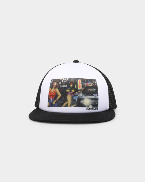 Supreme X Lady Pink Mesh 5 Panel Trucker Snapback Black