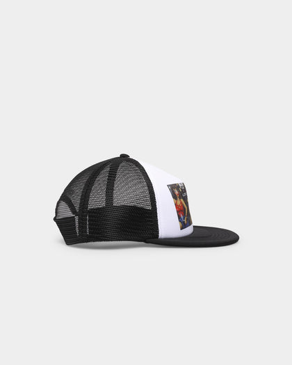 Supreme X Lady Pink Mesh 5 Panel Trucker Snapback Black