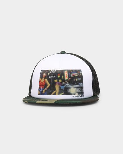 Supreme X Lady Pink Mesh 5 Panel Trucker Snapback Camo