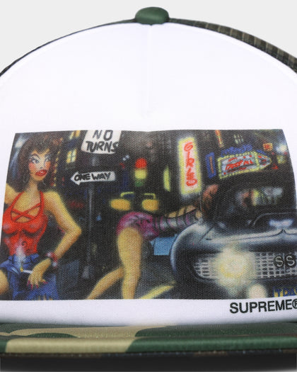 Supreme X Lady Pink Mesh 5 Panel Trucker Snapback Camo