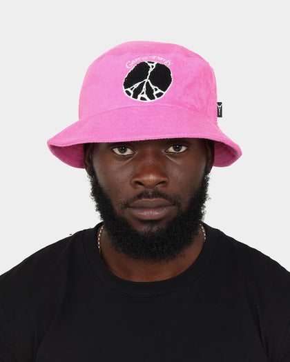 Caree World Peace Terry Bucket Hat Pink