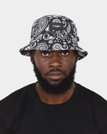 Saint Morta Paisley Skulls Bucket Hat Black/White
