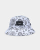 Saint Morta Paisley Skulls Bucket Hat White/Black