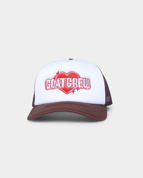 Goat Crew Heart Trucker Snapback White/Brown