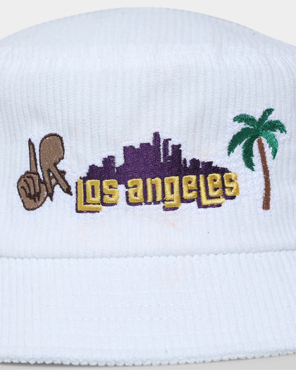 Goat Crew Los Angeles Cord Bucket Hat White