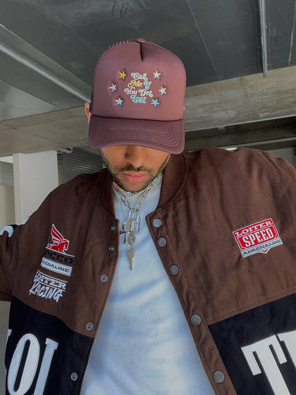 Goat Crew Wish You Were Here Trucker Snapback Brown