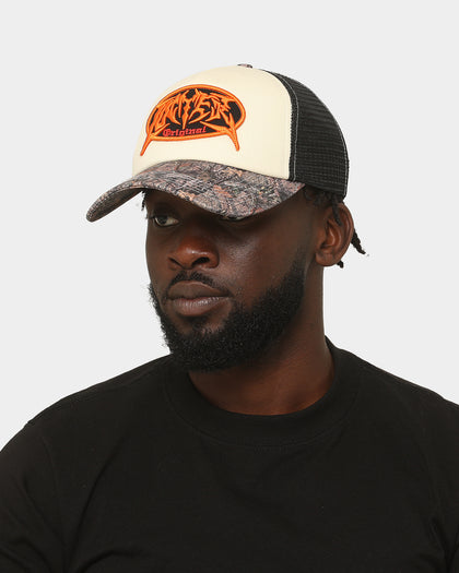 Loiter Metal Badge Trucker Off White/Woodland