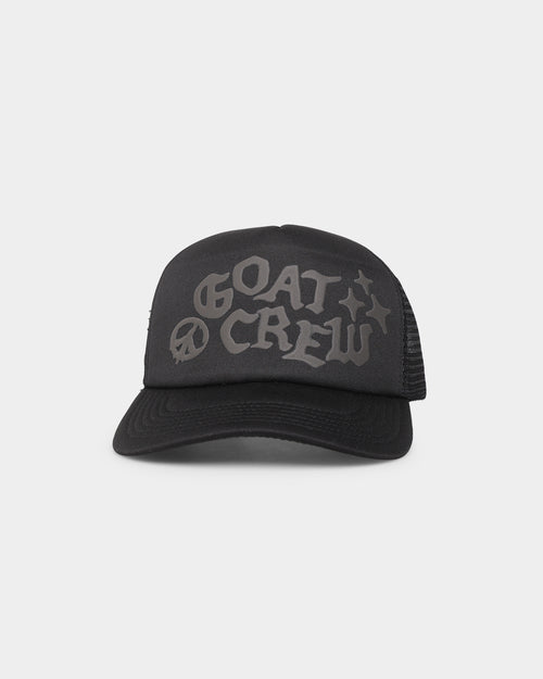 Goat Crew Tonal Puff Print Trucker Snapback Black/Black