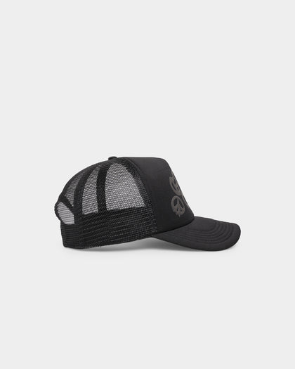 Goat Crew Tonal Puff Print Trucker Snapback Black/Black