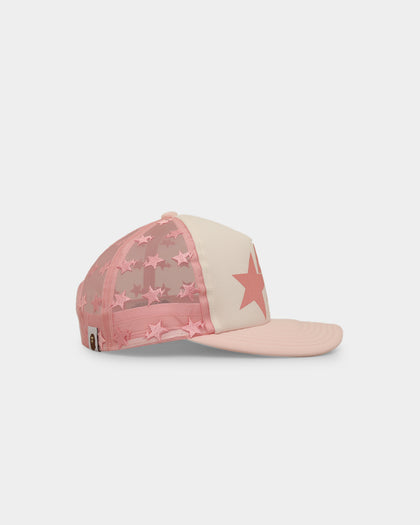 A Bathing Ape Star Mesh Cap Snapback Pink