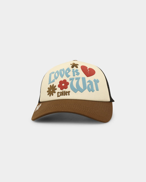 Loiter Love Is War Trucker Snapback Brown/Off White