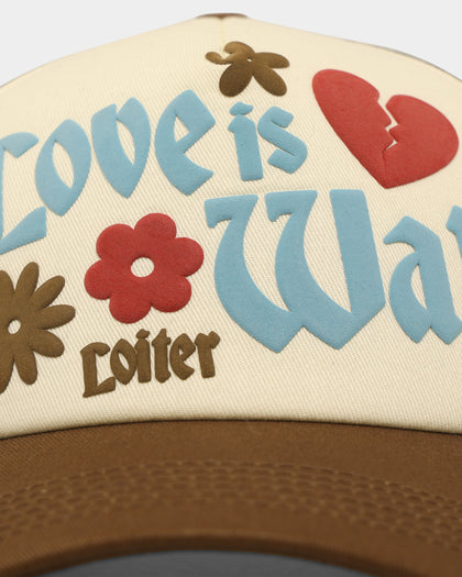 Loiter Love Is War Trucker Snapback Brown/Off White