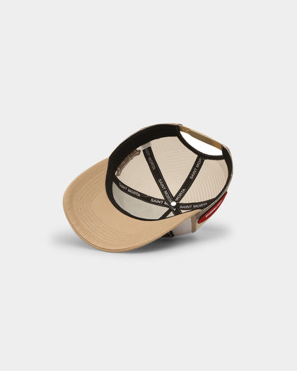 Saint Morta Pro Racing Trucker Cap Snapback Stone/White