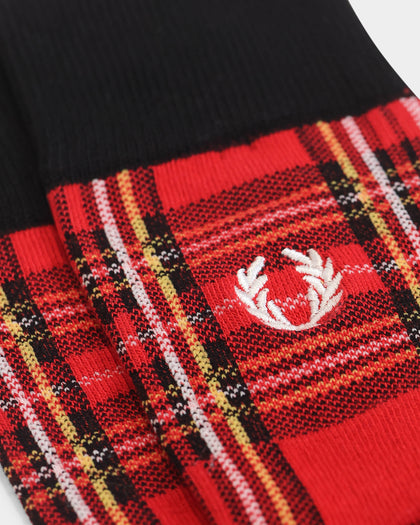 Fred Perry Royal Stewart Tartan Socks Red