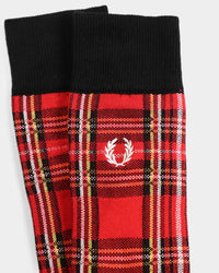 Fred Perry Royal Stewart Tartan Socks Red