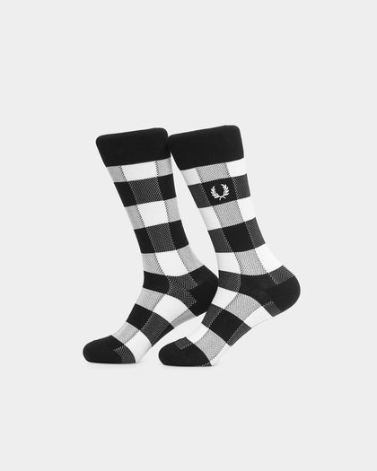 Fred Perry Tonal Check Socks Black
