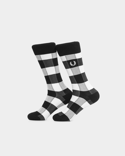 Fred Perry Tonal Check Socks Black