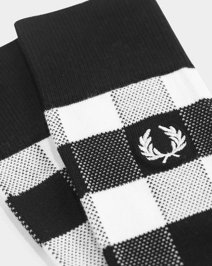 Fred Perry Tonal Check Socks Black