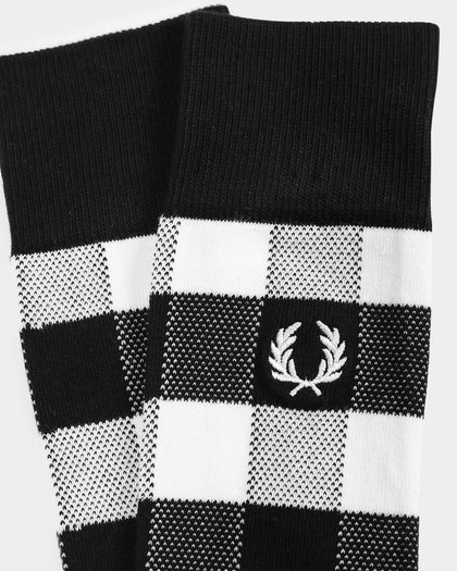 Fred Perry Tonal Check Socks Black
