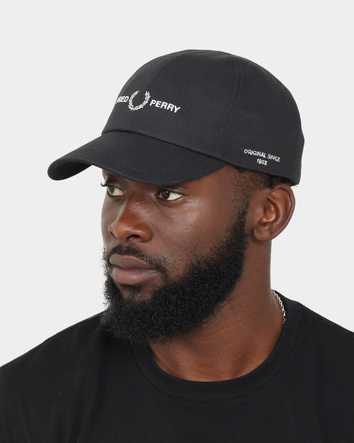Fred Perry Branded Twill Strapback Black