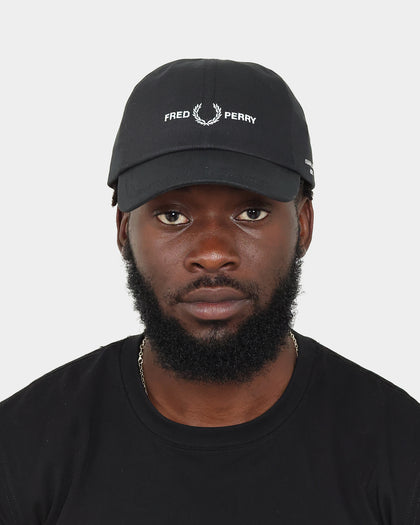 Fred Perry Branded Twill Strapback Black