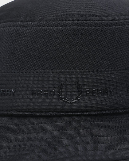Fred Perry Tonal Tape Tricot Bucket Hat Black