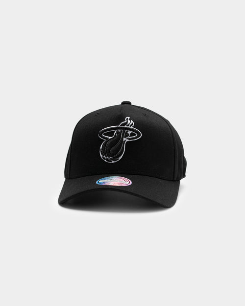 Mitchell & Ness Miami Heat 110 Pinch Snapback Black/White