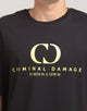 Criminal Damage Co-Ordinate Oversize T-Shirt Black/Yellow