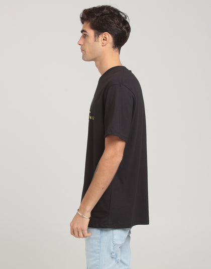 Criminal Damage Co-Ordinate Oversize T-Shirt Black/Yellow