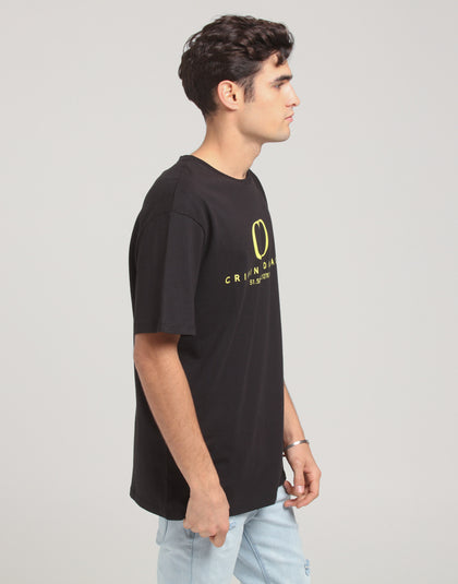 Criminal Damage Co-Ordinate Oversize T-Shirt Black/Yellow