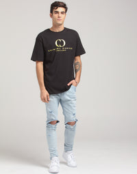 Criminal Damage Co-Ordinate Oversize T-Shirt Black/Yellow