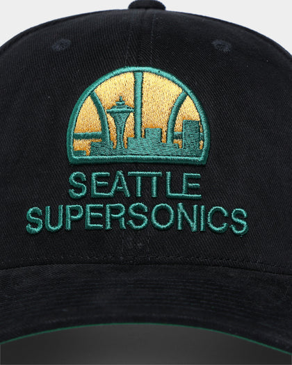 Mitchell & Ness Seattle Supersonics Hard Wood Classics Logo Pro Crown Snapback Black