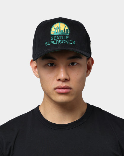 Mitchell & Ness Seattle Supersonics Hard Wood Classics Logo Pro Crown Snapback Black