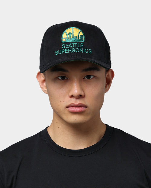 Mitchell & Ness Seattle Supersonics Hard Wood Classics Logo Pro Crown Snapback Black