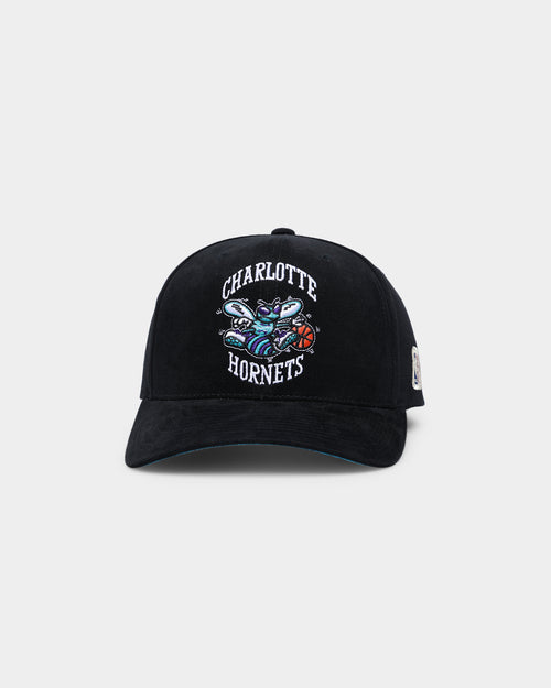 Mitchell & Ness Charlotte Hornets Hard Wood Classics Logo Pro Crown Snapback Black